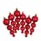 6ct Shiny & Matte 5.75" Finial Shatterproof Ornaments, Red Hot